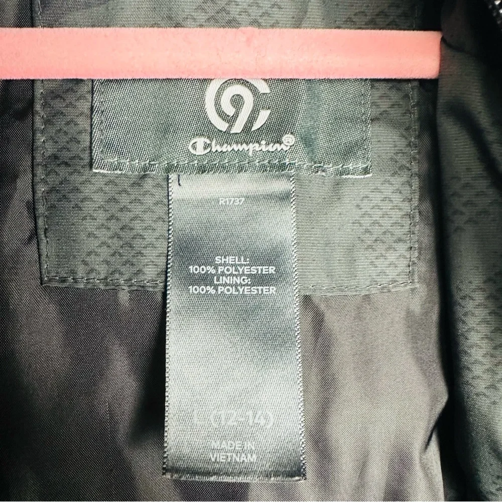 Champion Kids' Black Camouflage Raincoat Water Resistant Tilted Camo Size Large